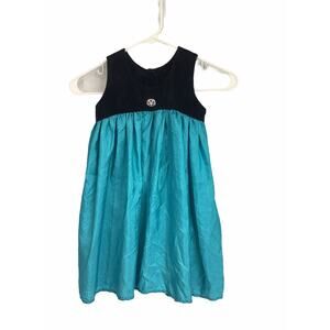 Unbranded Girl’s Black Blue Color Block Mini Sleeveless Dress Kid’s Youth